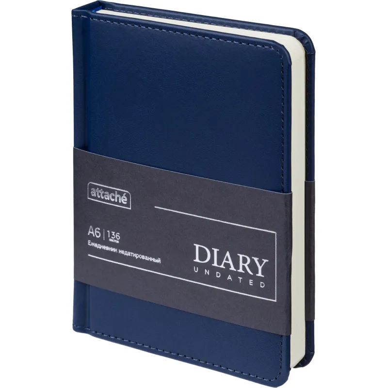 Ежедневник недатированный ATTACHE Classic А6, 136л, синий 2214604