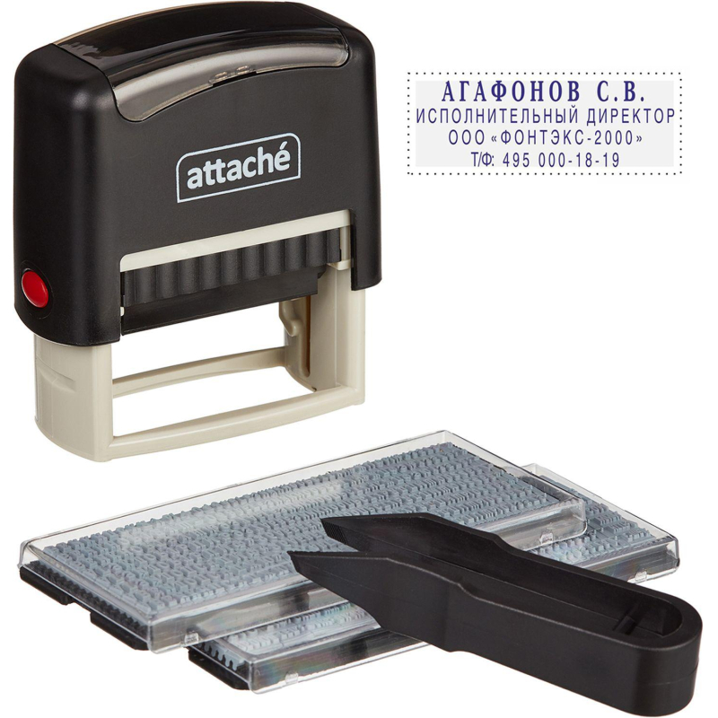 Штамп самонаборный Attache 1-4 стр. 48х18 8052 1348207