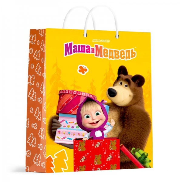 Пакет подарочный матовый "Маша и Медведь" размер Мl Чудо праздник PML-123140-MB