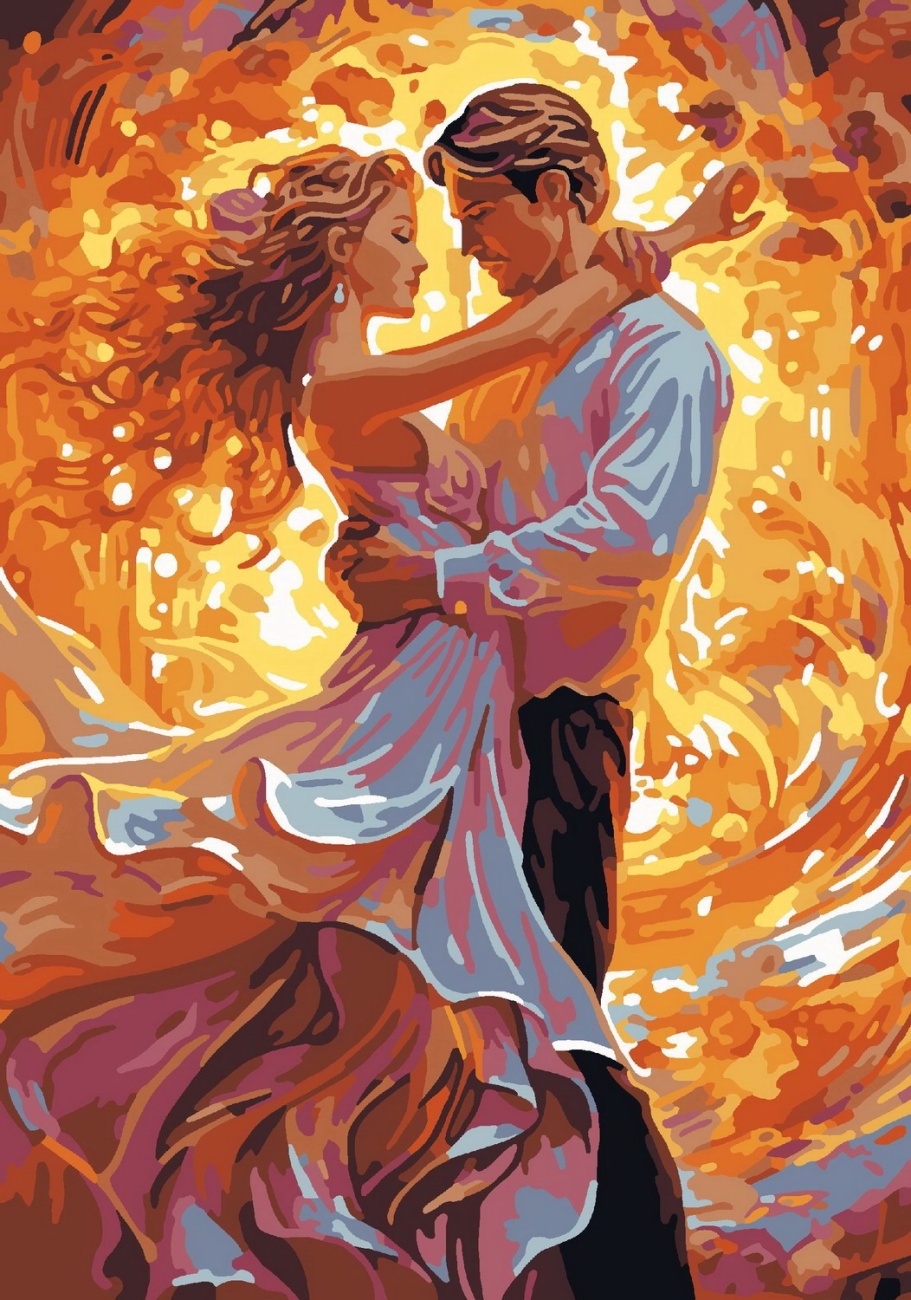 Набор д/творчества LORI Картина по номерам на картоне Танец любви 20х28,5 см Кпн-323