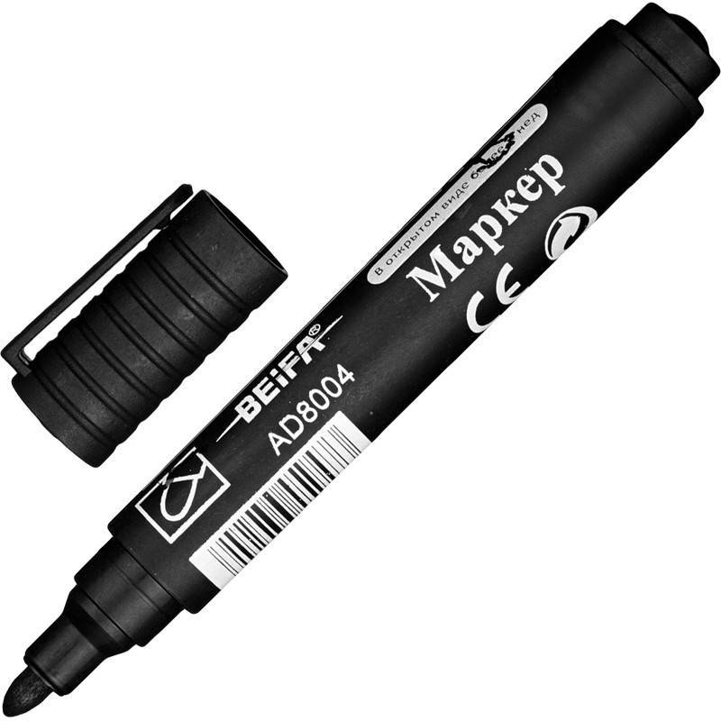Маркер перманентный, черный, 1,5-3 мм Beifa 335434