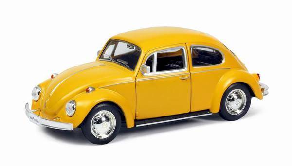1:32 Volkswagen Beetle 1967, инерционная желтая машинка (металл), 16 см Uni Fortune 554017M(B)