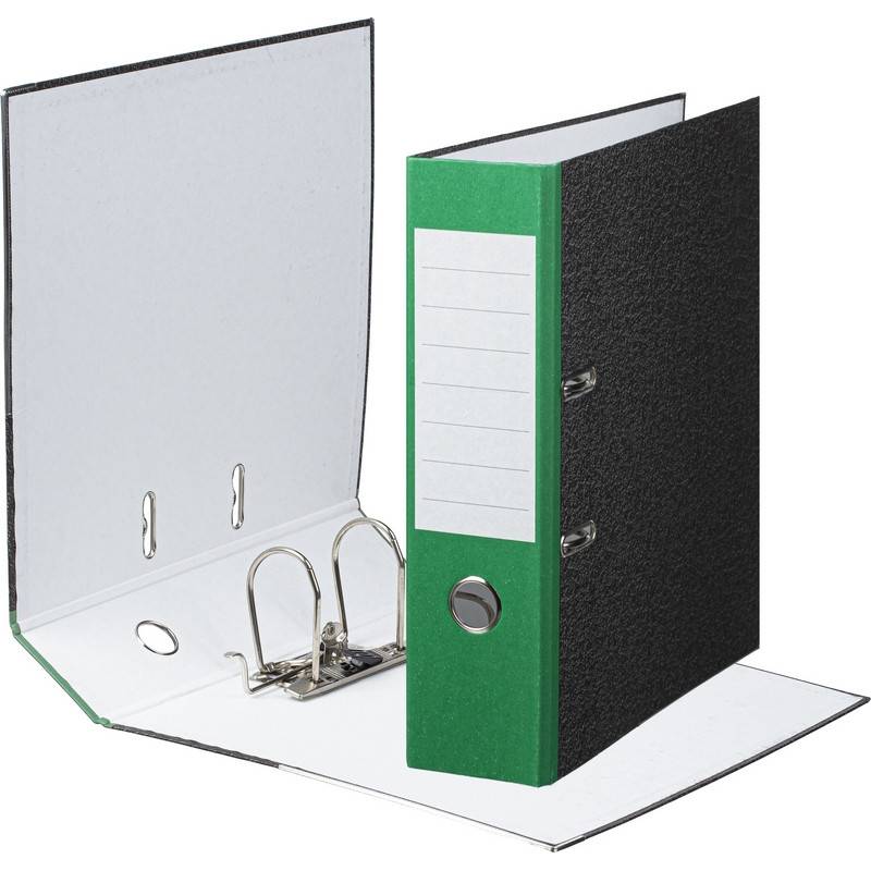 Папка-регистратор Attache Economy 80 мм мрамор с зелым кор,мет.уг.,бум/бум 1209129