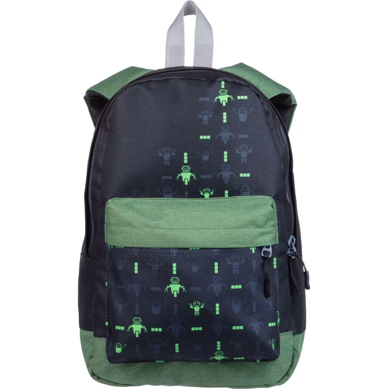 Рюкзак Комус Класс Robot паттерн черный, 1 отд. 1 карман 1976818