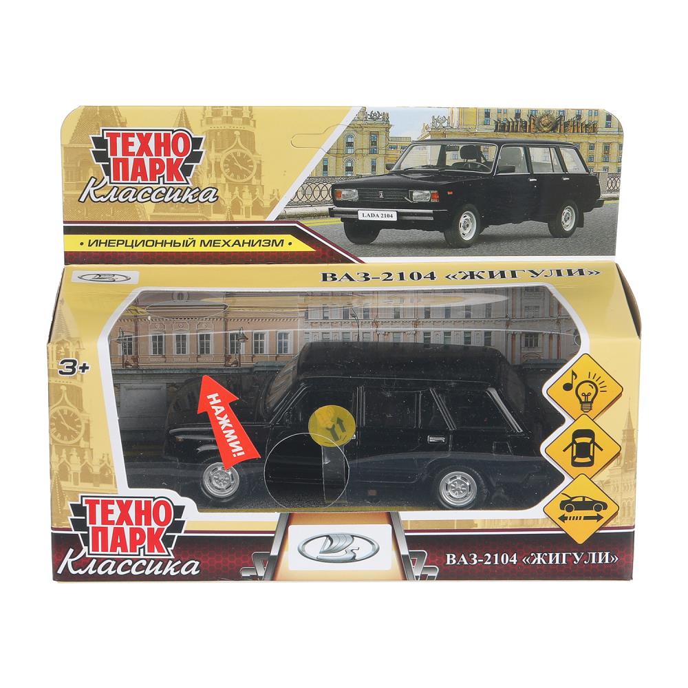 Машина металлическая свет-звук "Ваз-2104 Жигули", 12 см. багаж, черный Технопарк 2104-12SL-BK (72)
