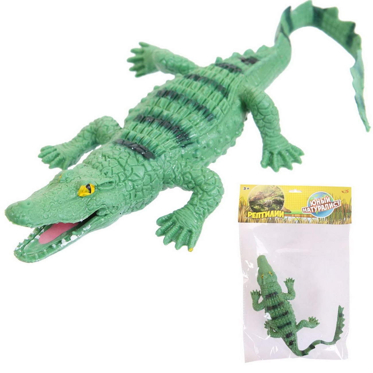Фигурка Abtoys Крокодил (зеленый резина термопласт. PT-01742