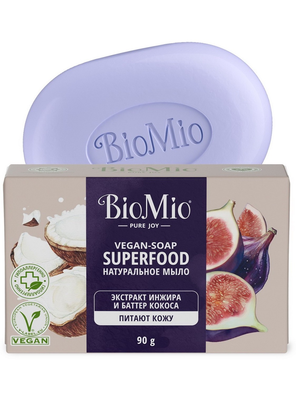 Мыло натуральное BioMio BIO-SOAP инжир и кокос 90 г 7640168937584
