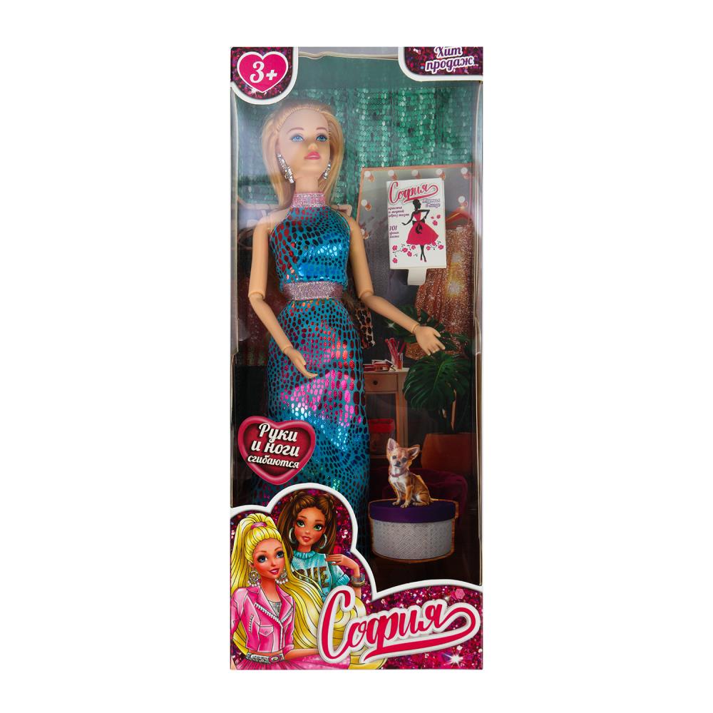 Кукла 29 см. София, руки и ноги сгибаются, в платье Карапуз 66001-BF6-S-JP