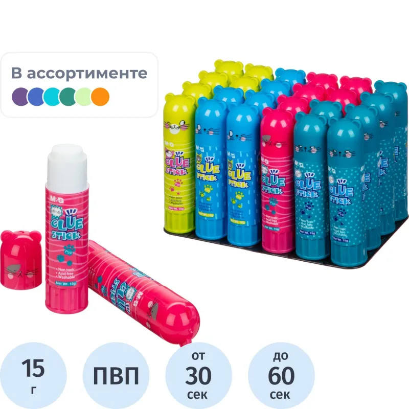 Клей-карандаш M&G So Many Cats, 15 г,PVP, в асс. 1773933 ASGN7173