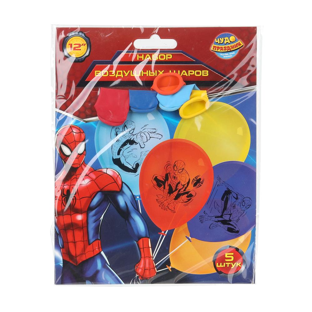 Латексные шары - набор 5 шт. монохром "Спайдермен" Чудо праздник LBM-110253-S