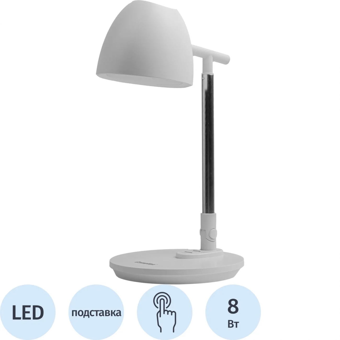 Светильник KD-803 C01 бел. LED 8Вт, 580лм, рег.ярк и цвет.темп Camelion 2226736