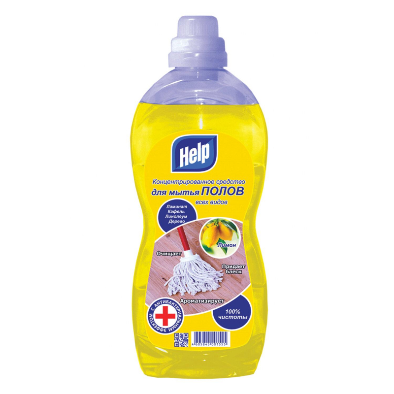 Средство для мытья пола HELP концентрат 1000мл Лимон 1478050 4-0303