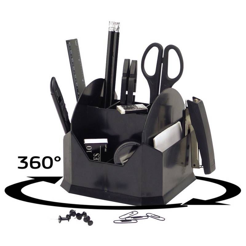 Настольный набор Attache черный 15 предметов вращающийся 168560