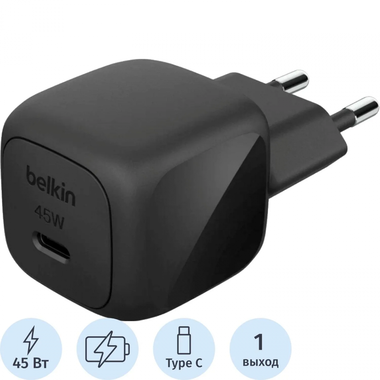 Зарядное уст-во сет. Belkin(WCA013kqBK)BoostCh.Comp.45W USB-C,PD+PPSчер 2438647