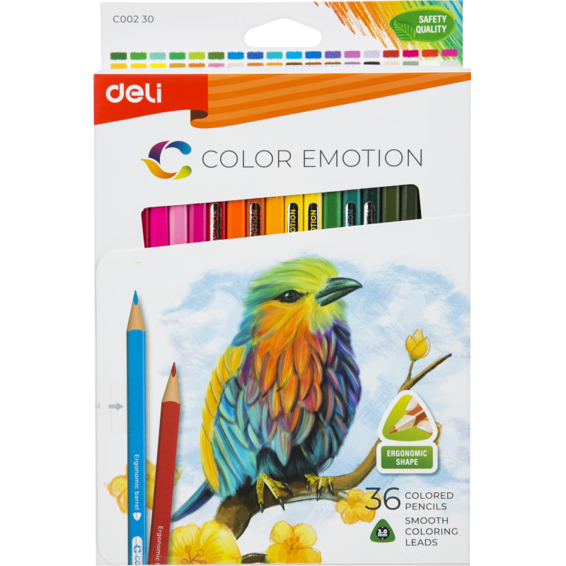 Карандаши цветные Deli Color Emotion EC00230 3-гран. липа 36цв/наб 1791521