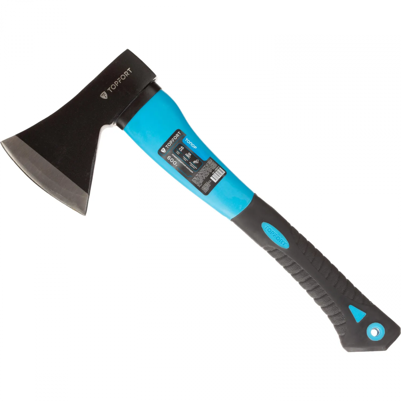 Топор 600 г из углеродистой стали Topfort фиберглассовое топорище 1704772