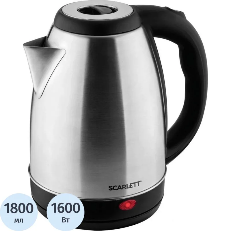 Чайник электрический SCARLETT SC-EK21S51, сталь, 1500Вт, 1.8л 1494121