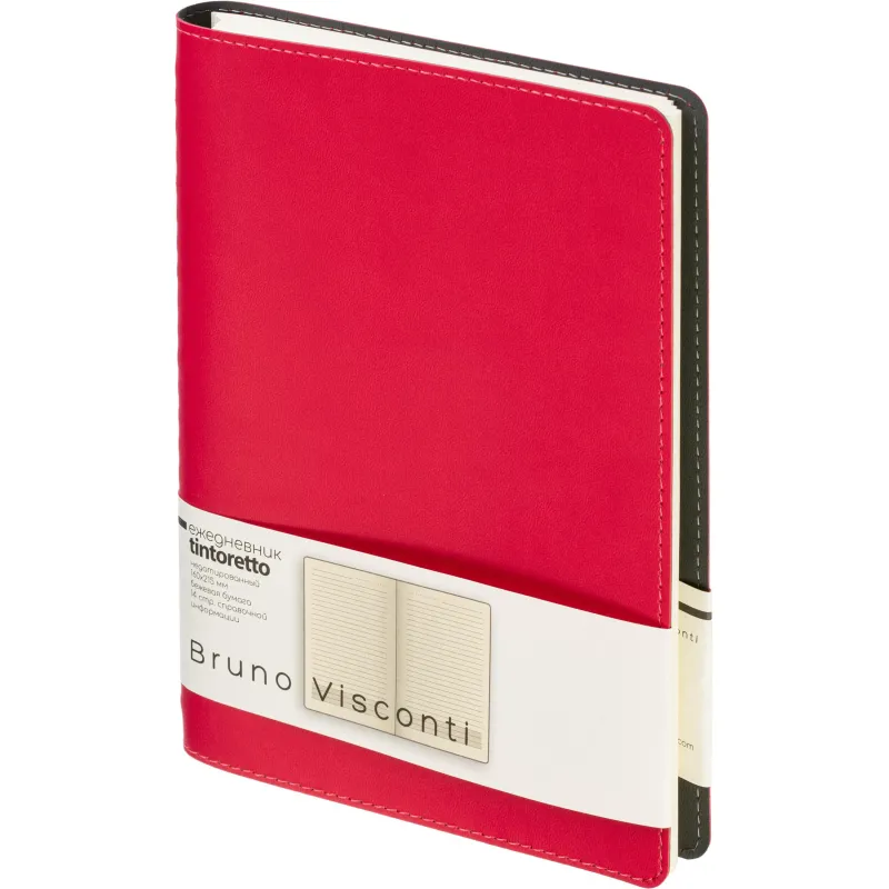 Ежедневник недатированный A5 TINTORETTO красный, 136л 3-608/06 Bruno Visconti 2309913