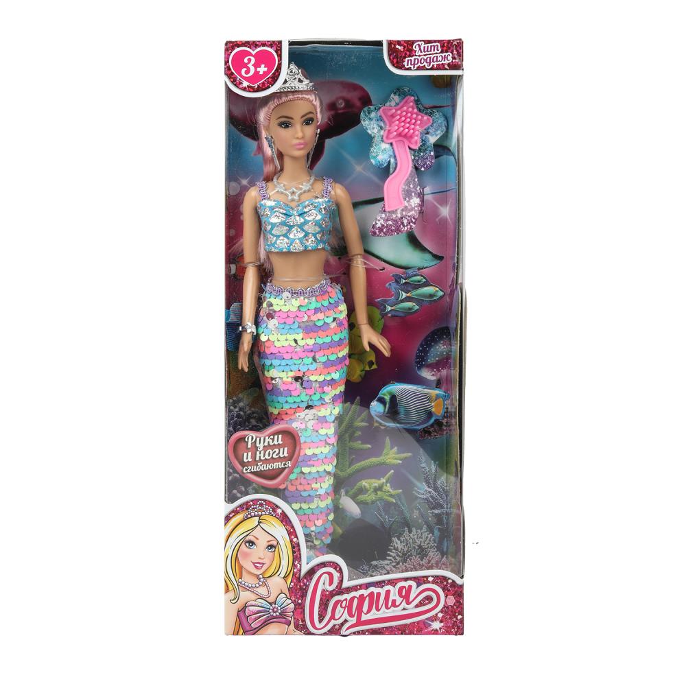 Кукла "Русалка" 29 см. София, руки и ноги сгибаются, аксесс. Карапуз 66001M-11-S-BB