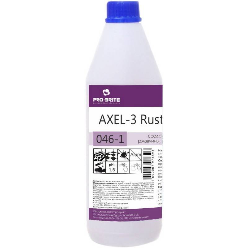 Средство против пятен ржавчины, марганцовки и крови Pro-Brite Axel-3 Rust Remover 1 л 046-1 628300