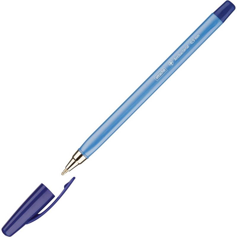 Ручка шариковая Attache Antibacterial синяя (толщина линии 0.5 мм) 518424
