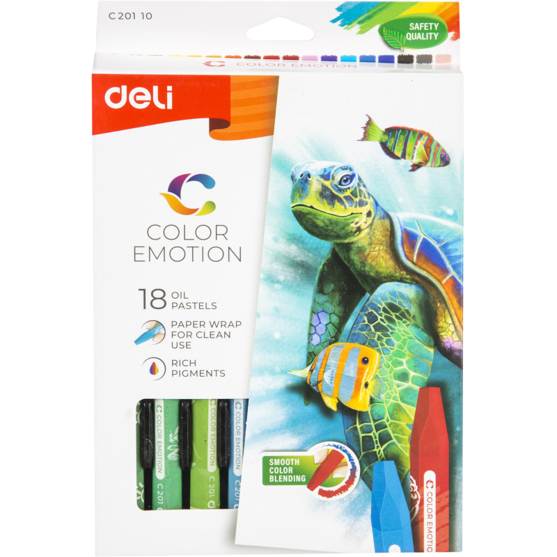 Пастель масляная Deli EC20110 Color Emotion 6-гранные 18цв/наб 1791514