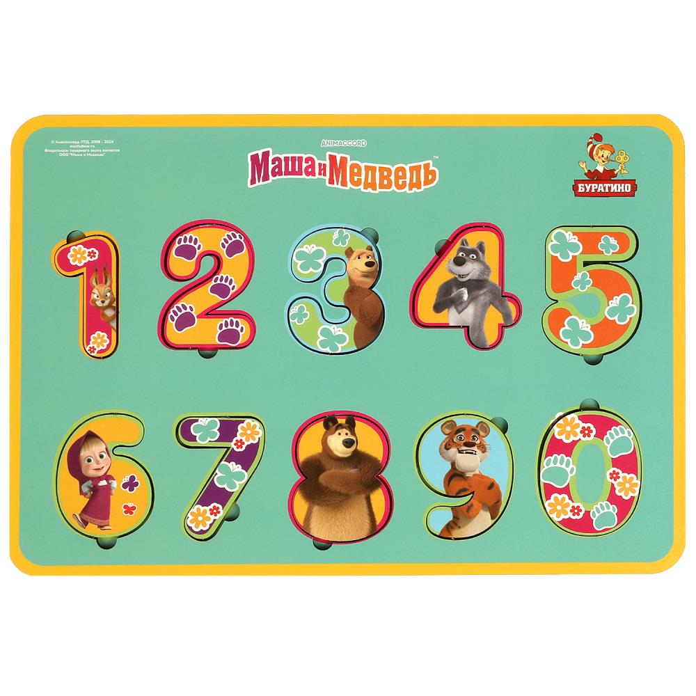 Рамка-вкладыш Маша и Медведь Буратино игрушки из дерева MASH-02