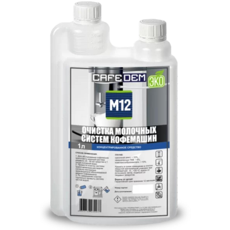 Жидкость для чистки молочной системы Cafedem M12, 1л 1598575