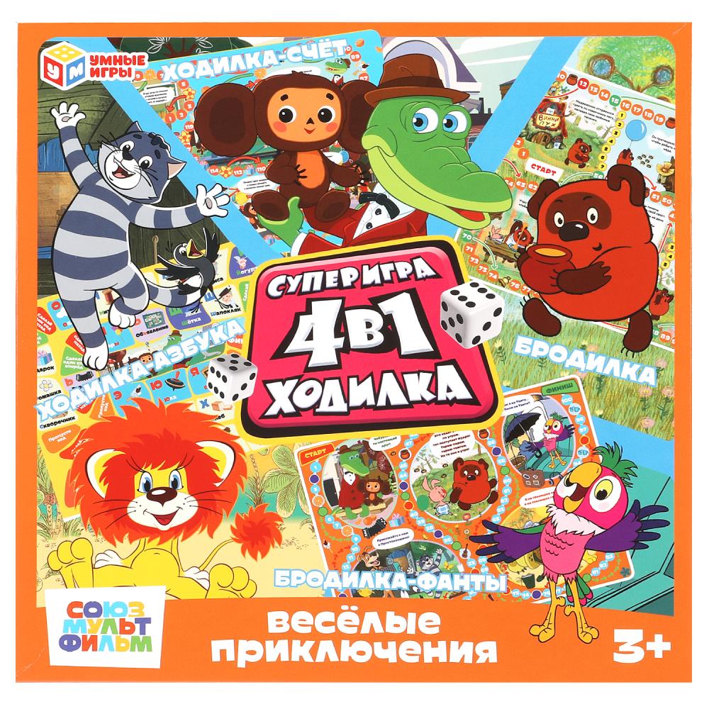 Настольная игра-ходилка Веселые приключения, 4 поля. Умные игры 4660254475212