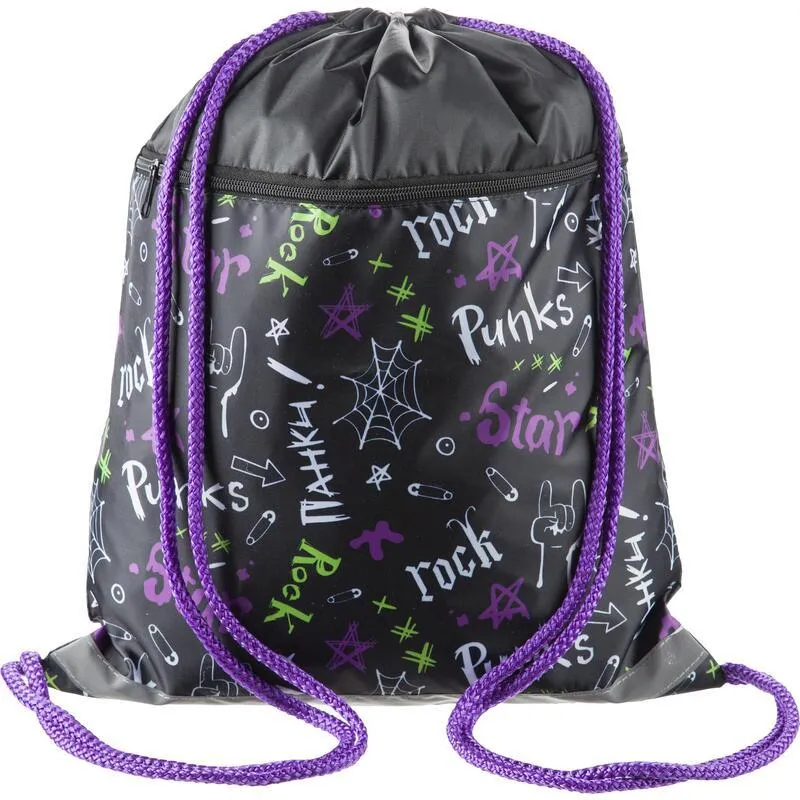 Мешок для обуви РОК,1ручка,карман,светоотр,36х47 Комус Класс 1824807