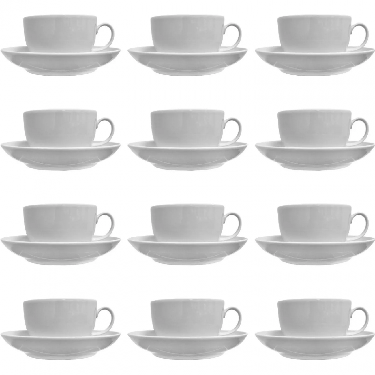 Чайная пара 210 мл Янтарь Белая 12шт/уп Дулевский фарфоровый завод 2195567 11042