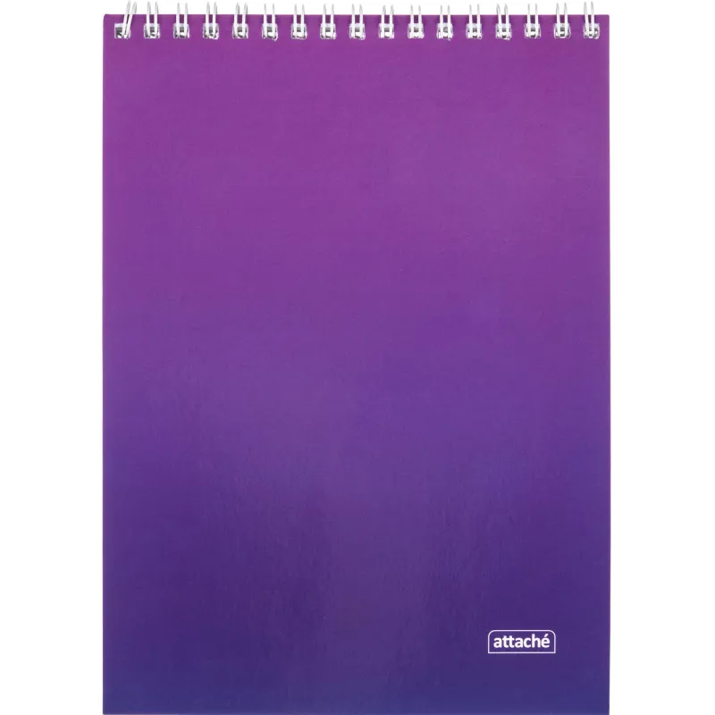 Бизнес-тетрадь А5 80л Attache Градиент Фиолет клетка, 65г, греб, УФ-лак 1919317