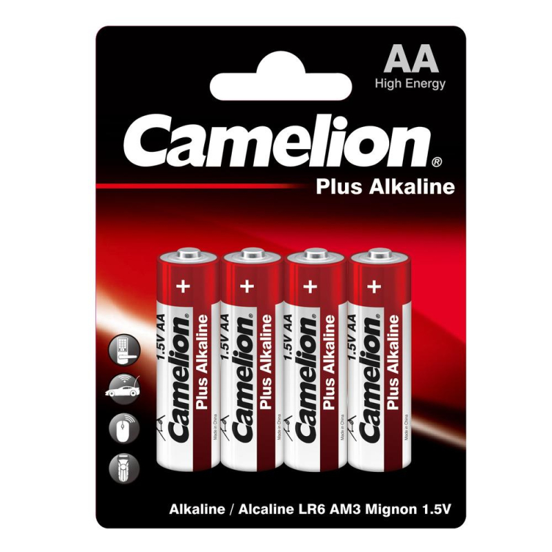 Батарейки Camelion AA/LR 6 Plus Alkaline BL-4 (LR 6-BP4, 1.5В., 4 шт в уп.) 1568792 7370