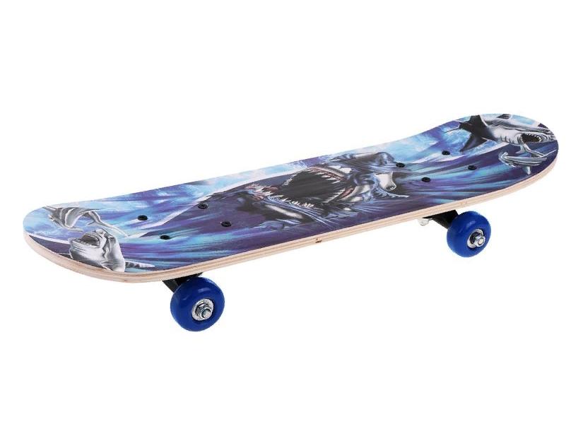 Скейтборд деревянный 60*15 см. Shark Наша Игрушка 636243