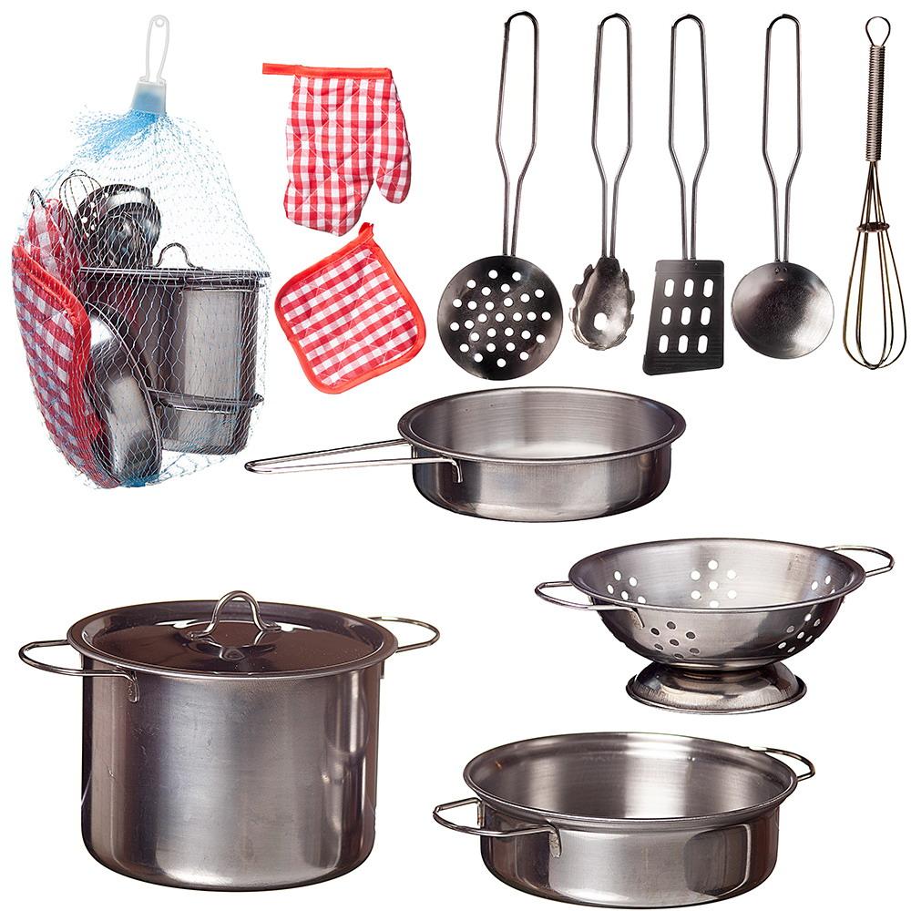 Игровой набор ABtoys Помогаю Маме Посуда металлическая д/кухни, 12 предм. PT-00482/1комплектация