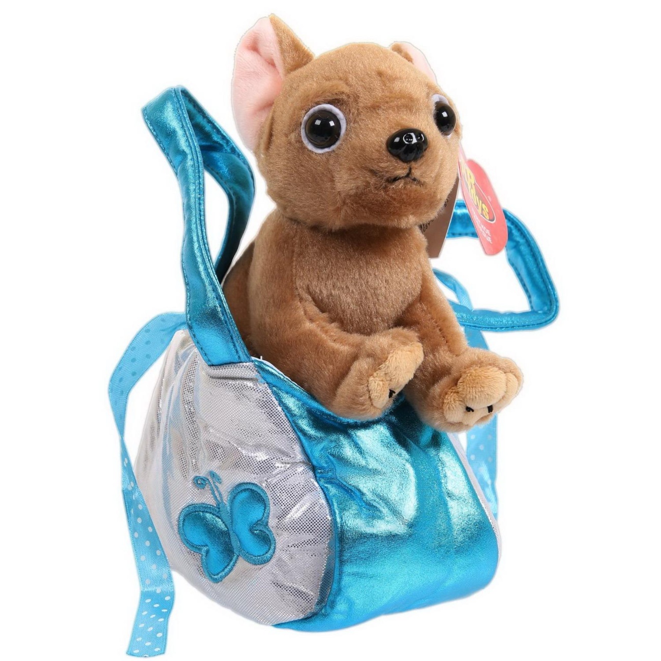 Мягкая игрушка Abtoys Животные в сумочках. Щенок коричневый, 16 см M4927