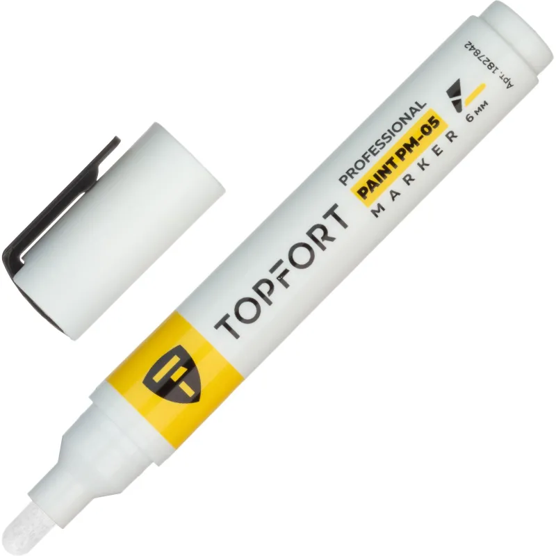 Маркер лаковый TOPFORT Paint 6 мм белый 1827842 ZP1800