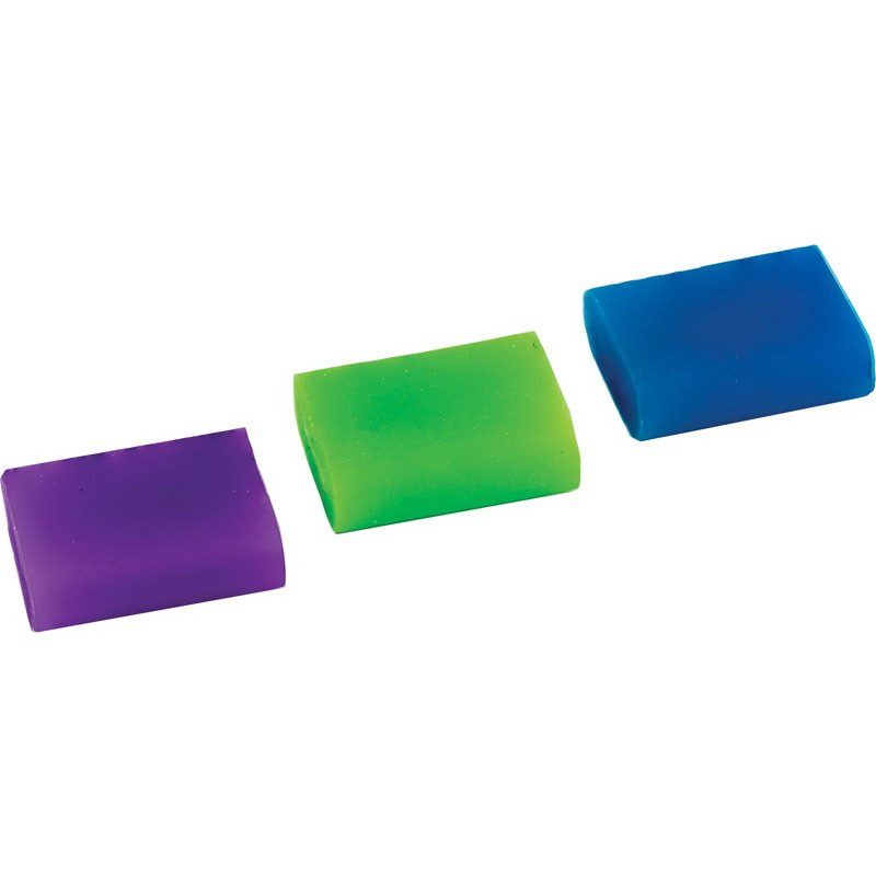 Ластик CENTRUM (синтетический каучук) 34х28х11 мм, цвета в асс. (синий, зеленый, фиолетовый) 89930