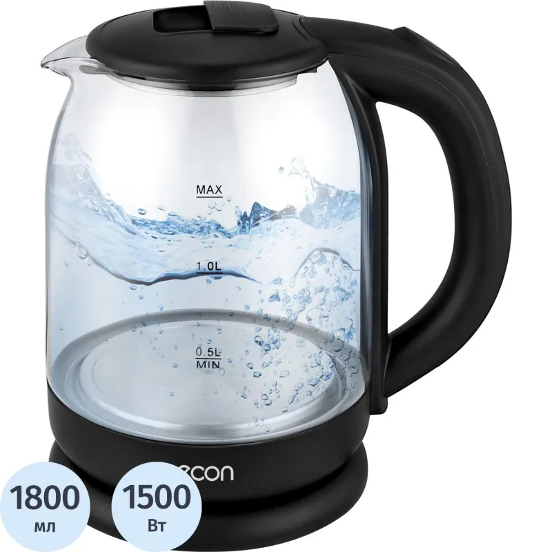 Чайник ECON ECO-1835KE,стеклянный, дисковый нагревател. элемент,1,8 литра 2075628