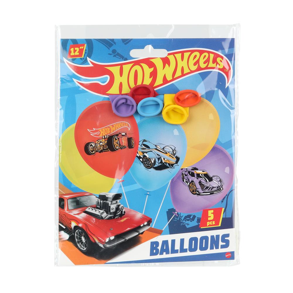 Латексные шары - набор 5 шт. цветные "Хот Вилс" Чудо праздник LBC-110178-HW (600)