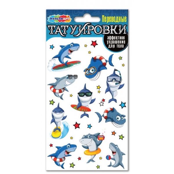 Тату в пакете "Акула" MultiArt TATTOO-123955