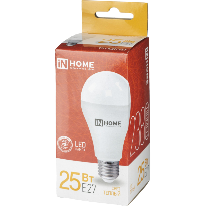 Лампа светодиод LED-A65-VC 25Вт 230В Е27 3000К 2380 Лм IN HOME 1689498 4690612024066