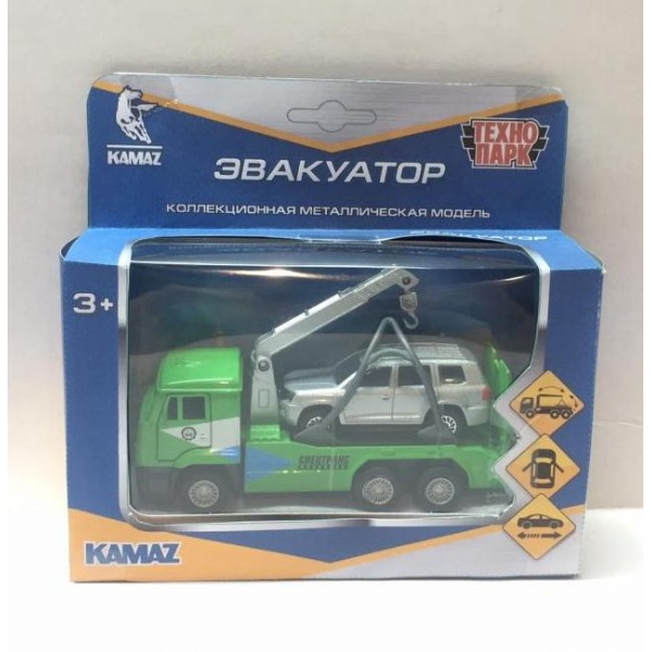 Машина металлическая, Камаз Эвакуатор, 12 см. +машина 7,5 см Технопарк SB-17-24-R-WB (48)