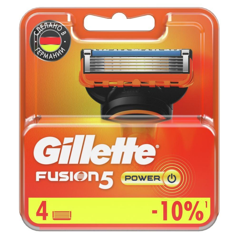 Сменные кассеты для бритья FUSION POWER 4шт GILLETTE 491144