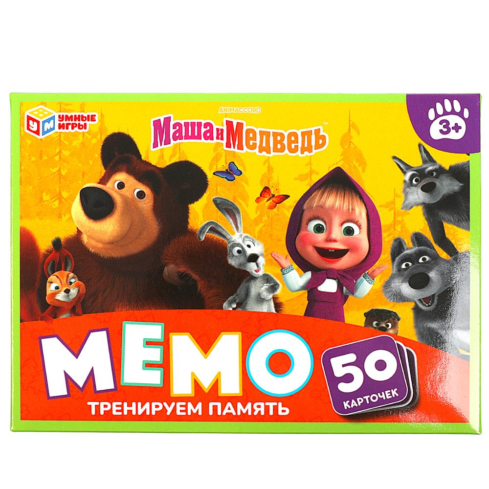Карточная игра Мемо Маша и медведь. Тренируем память Умные игры 4650250551478