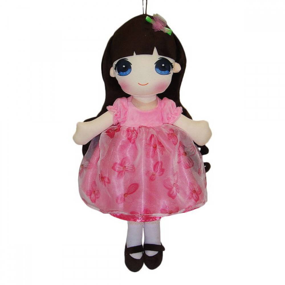 Кукла мягконабивная в розовом платье, 50 см Abtoys M6047