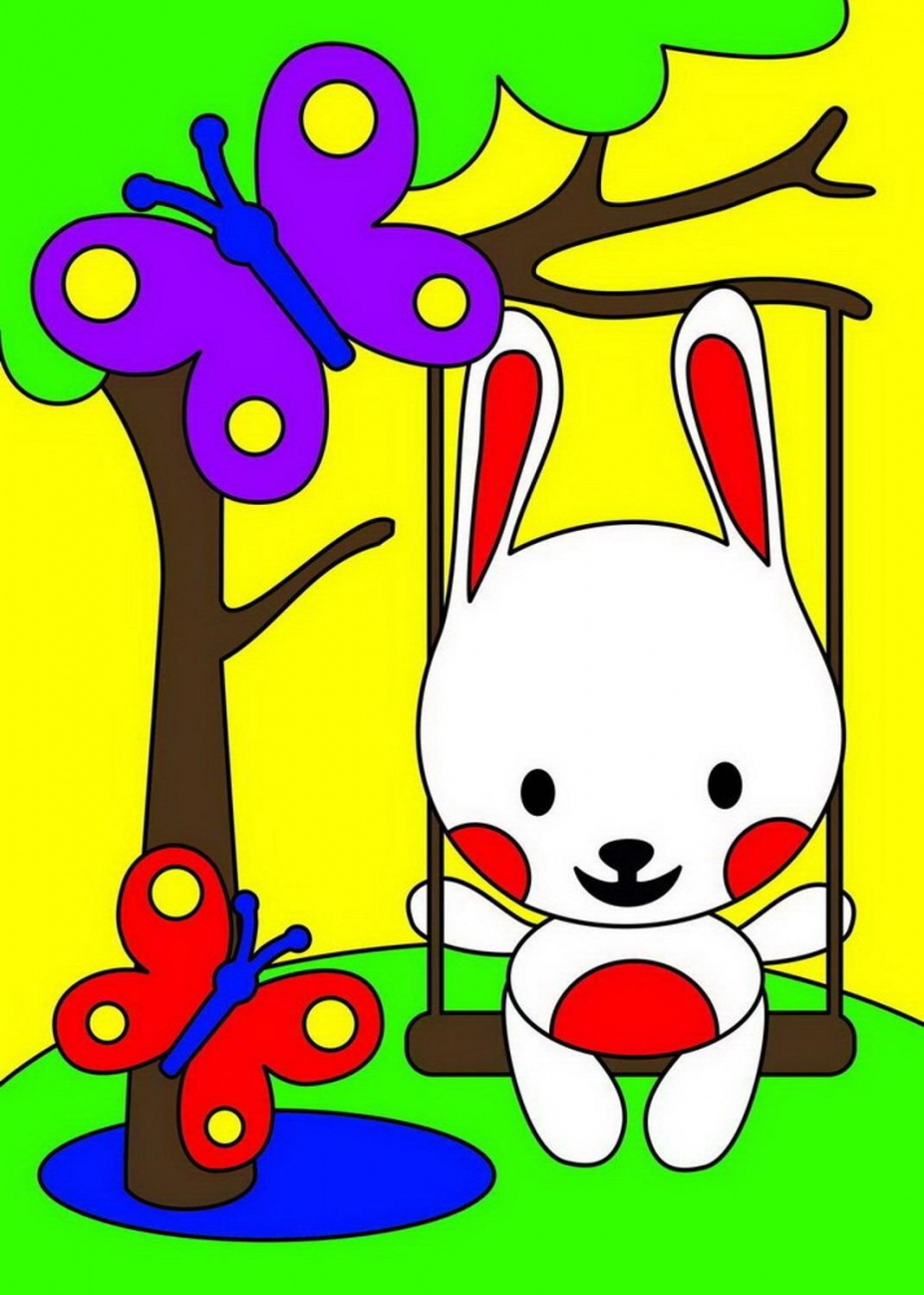 Набор для творчества LORI Картина по номерам для малышей: Зайка на прогулке Ркн-048