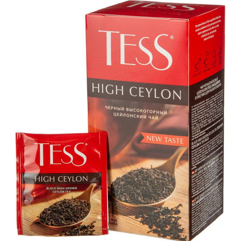 Чай черный пакетированный Tess High Ceylon, 2,25гх25пак 1794896 1821-10