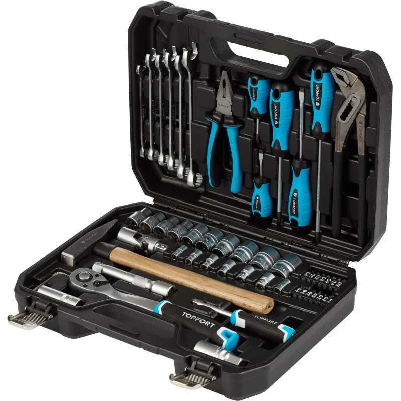 Набор инструмента TOPFORT 56 предметов 1/4 и 1/2 1975955