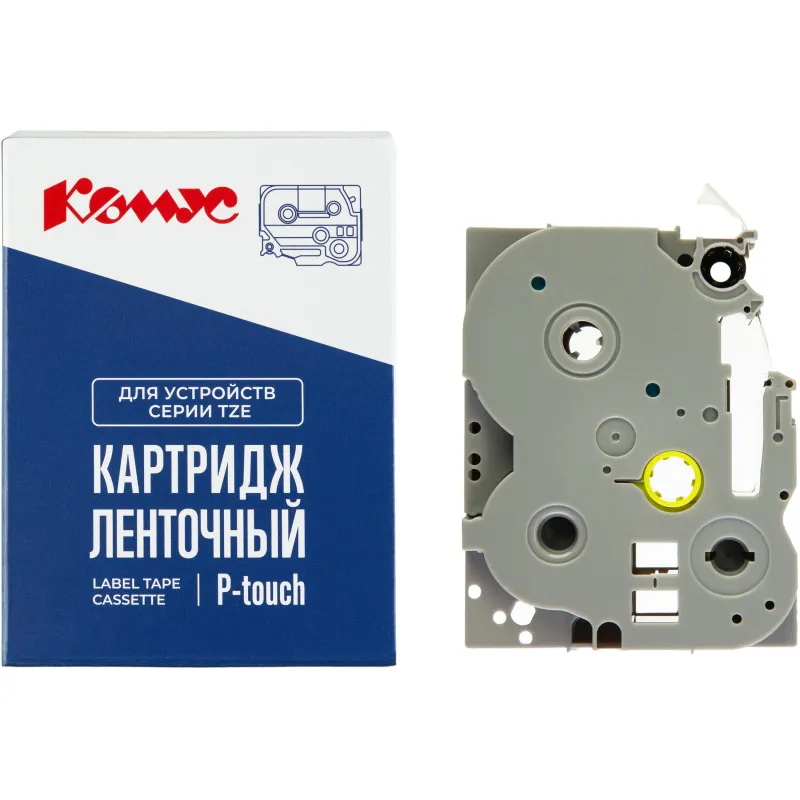 Картридж Комус TZE-445(Brother TZE-445 белый на красном,18мм/8м) 1944188 RL-B-T445P-WT/RE-18MM*8M